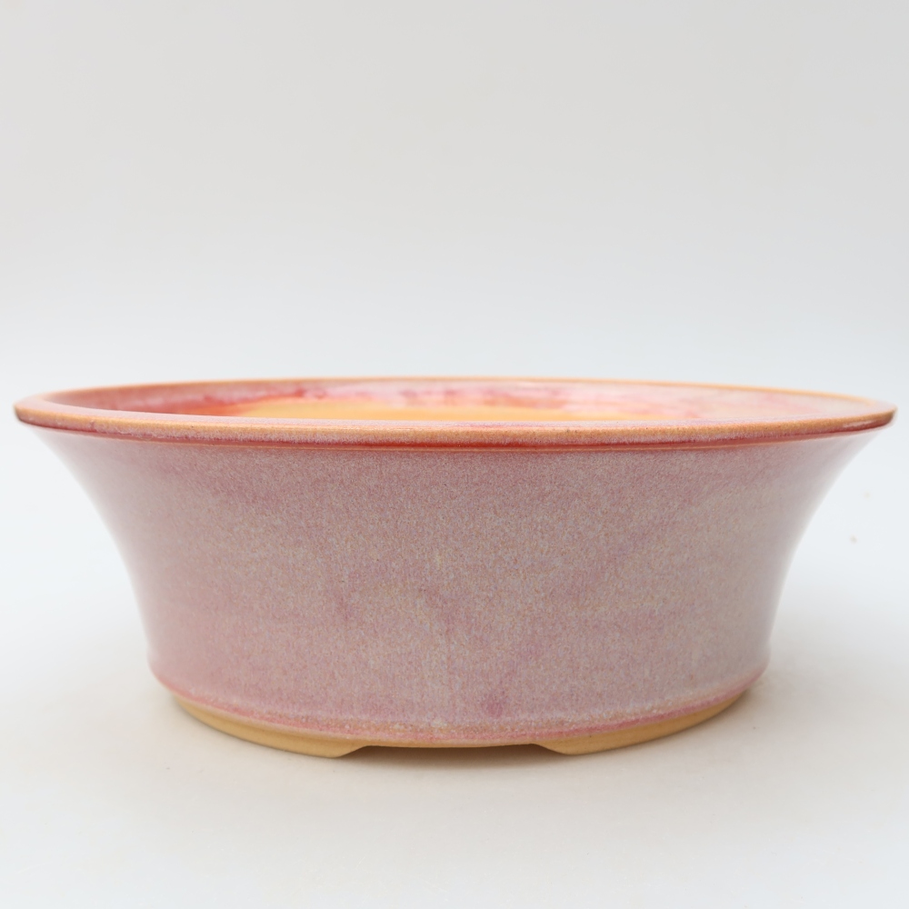 Keramická miska na bonsaje 25,5 x 25,5 x 8,5 cm, farba ružová