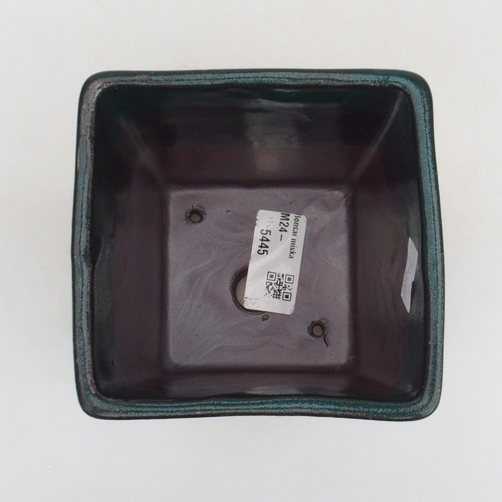 Keramická bonsai miska 10,5 x 10,5 x 10,5 cm, farba zelená