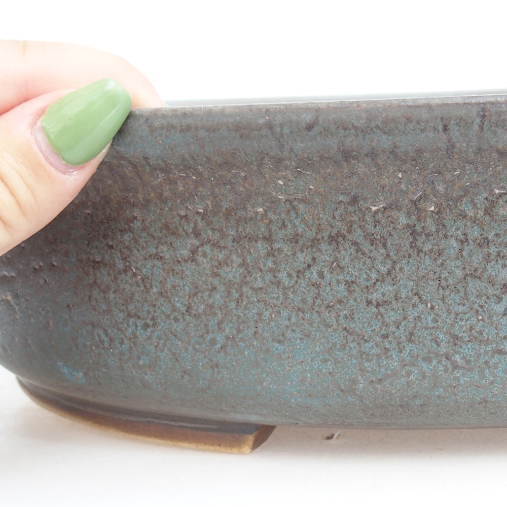 Keramická miska na bonsaje 32,5 x 28 x 7,5 cm, farba modrá