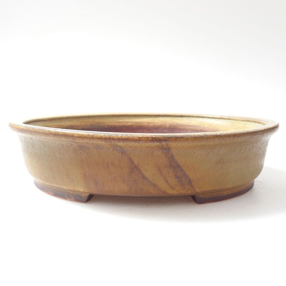 Keramická bonsai miska  21 x 19 x 5  cm, farba zelená