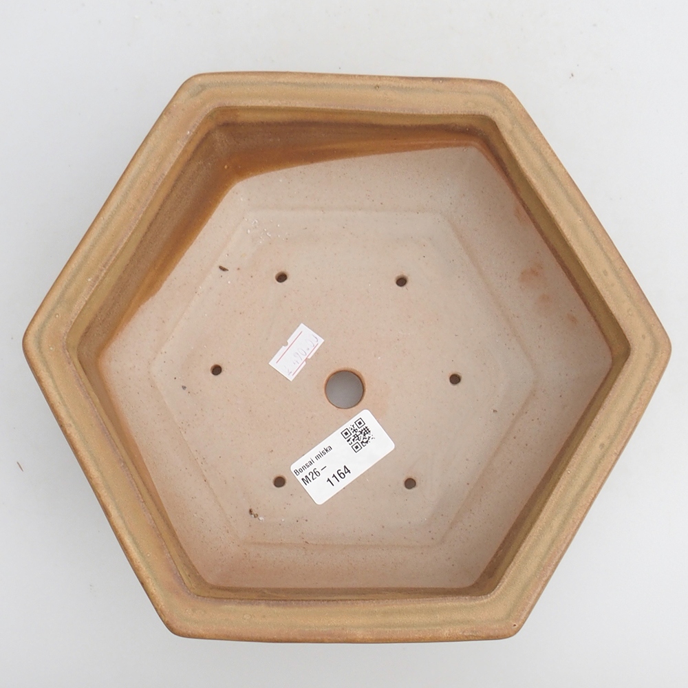 Keramická bonsajová miska 23 x 21 x 7,5 cm, farba béžová