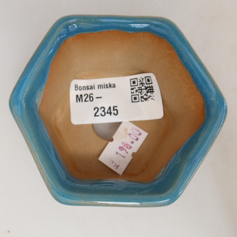 Keramická miska na bonsaje 7,5 x 7 x 4 cm, farba modrá