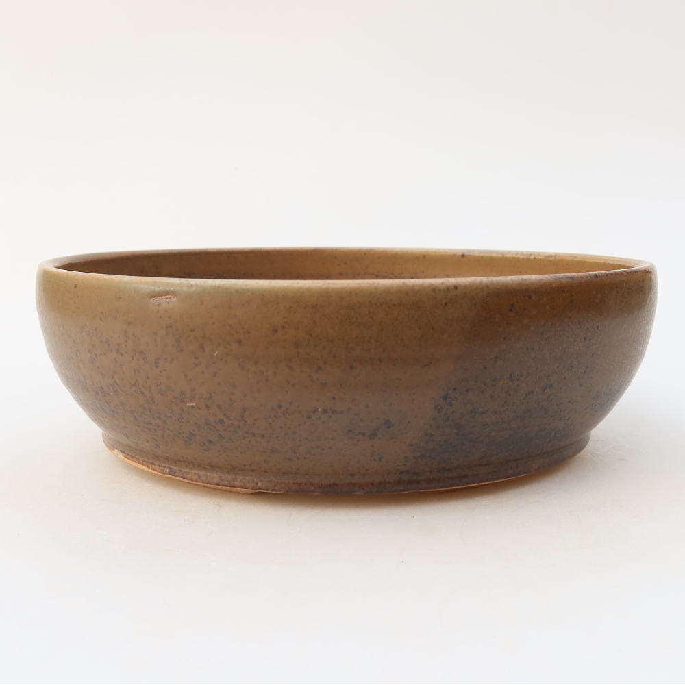 Keramická miska na bonsaje 19,5 × 19,5 × 6,5 cm, farba hnedá