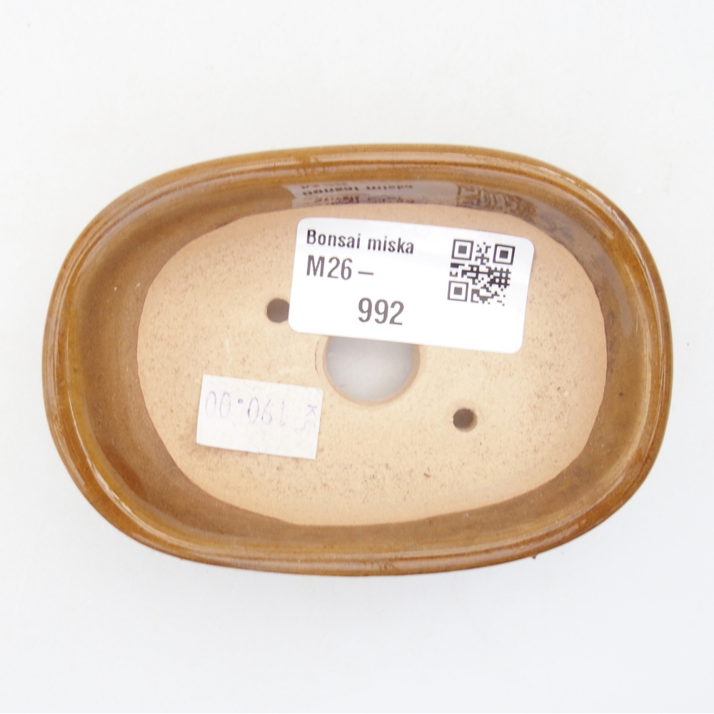 Keramická miska na bonsaje 9 x 6,5 x 2,5 cm, hnedá