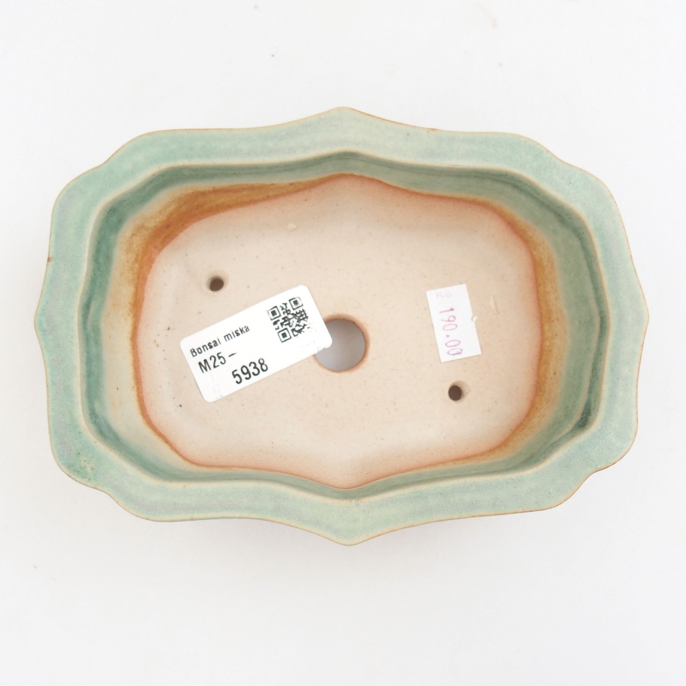 Keramická bonsai miska 15,5 x 11 x 4,5 cm, farba zelená