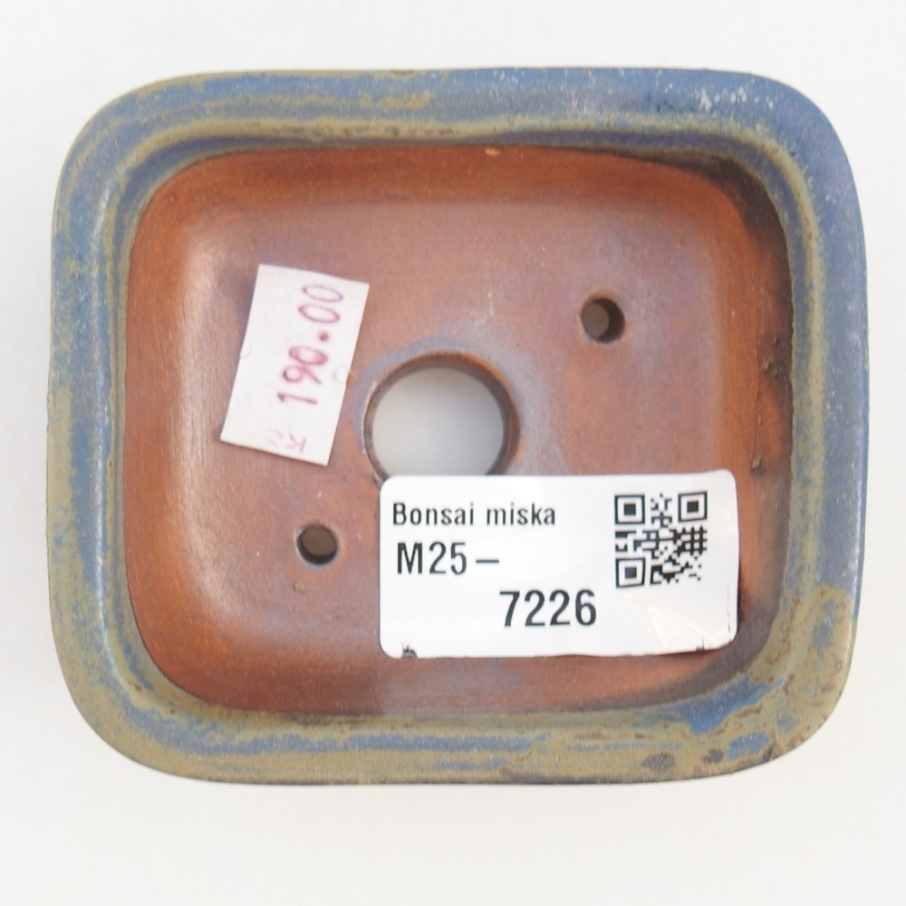 Keramická bonsajová miska 14,5 x 10,5 x 4,5 cm, farba modrá