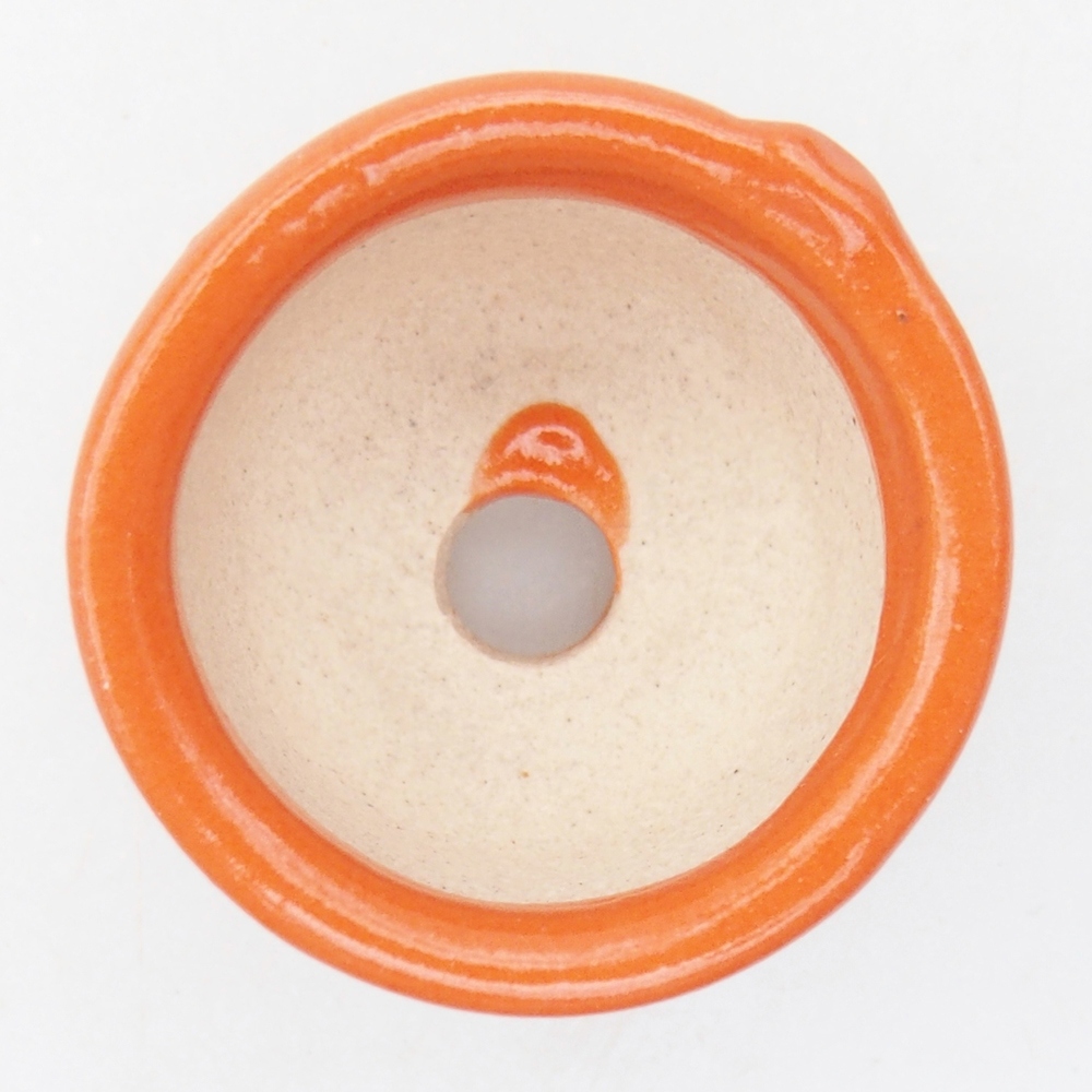 Mini bonsajová miska 3 x 3 x 1,5 cm, oranžová