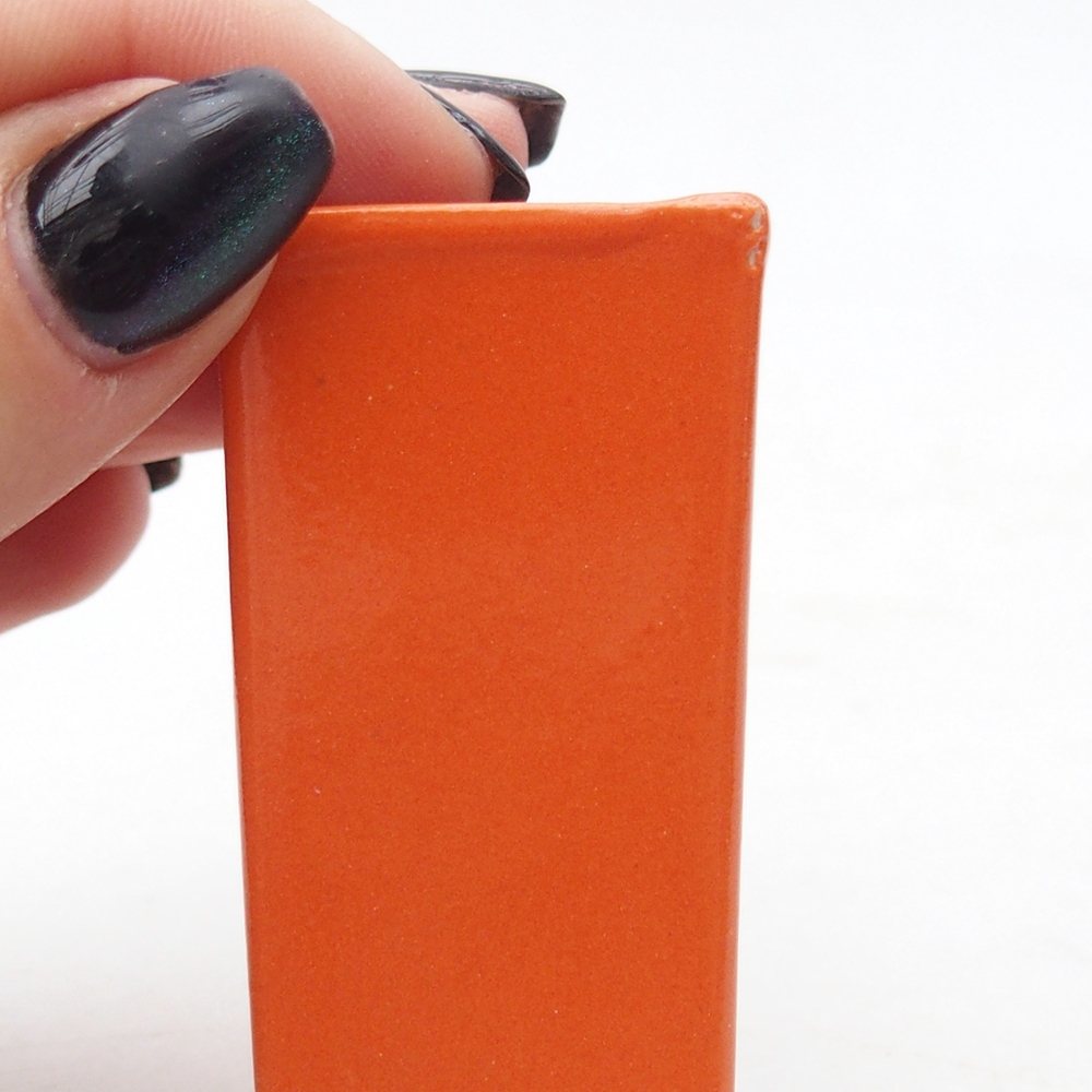 Mini bonsajová miska 3 x 3 x 5,5 cm, oranžová