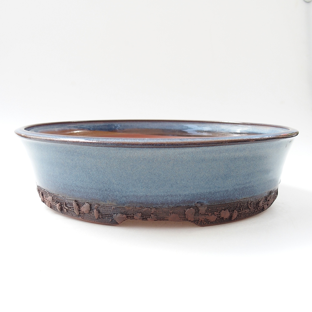 Keramická miska na bonsaje 26,5 x 26,5 x 7 cm, farba modrá