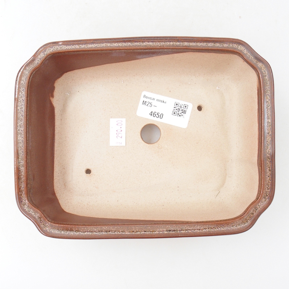 Keramická bonsai miska 18 x 13,5 x 5 cm, farba hnedá