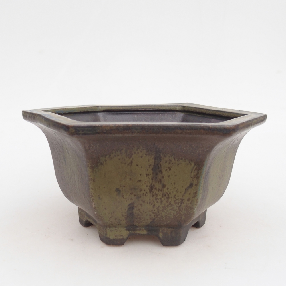 Keramická miska na bonsaje 18,5 x 16,5 x 9 cm, hnedá