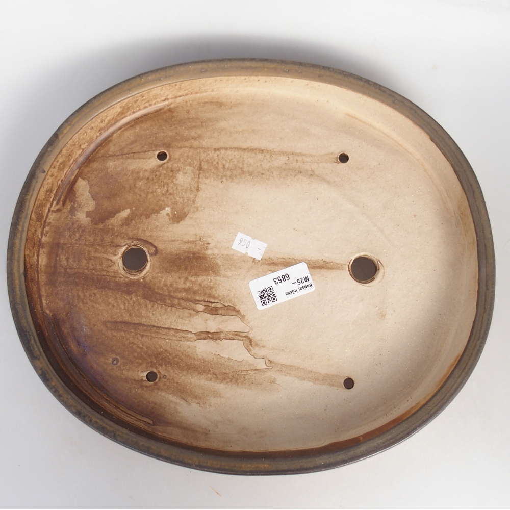 Keramická miska na bonsaje 30,5 x 26,5 x 4 cm, hnedá