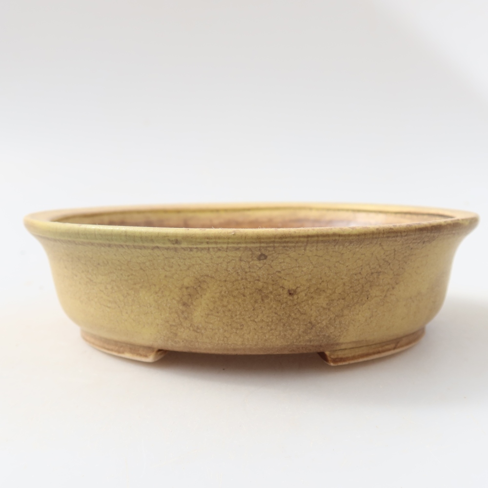 Keramická miska na bonsaje 15,5 x 14,5 x 4 cm, farba žltá