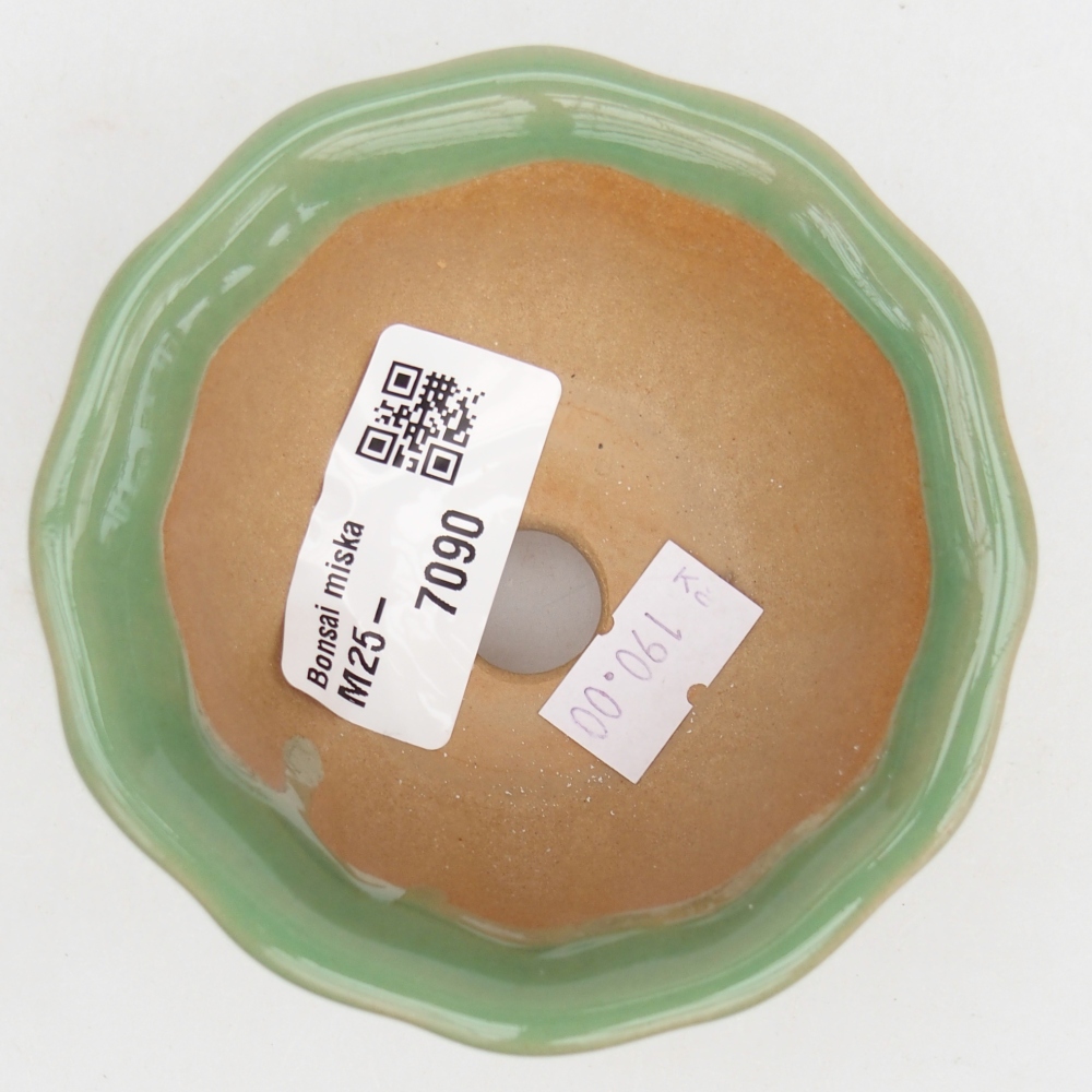 Keramická miska na bonsaje 8,5 x 8,5 x 4,5 cm, zelená