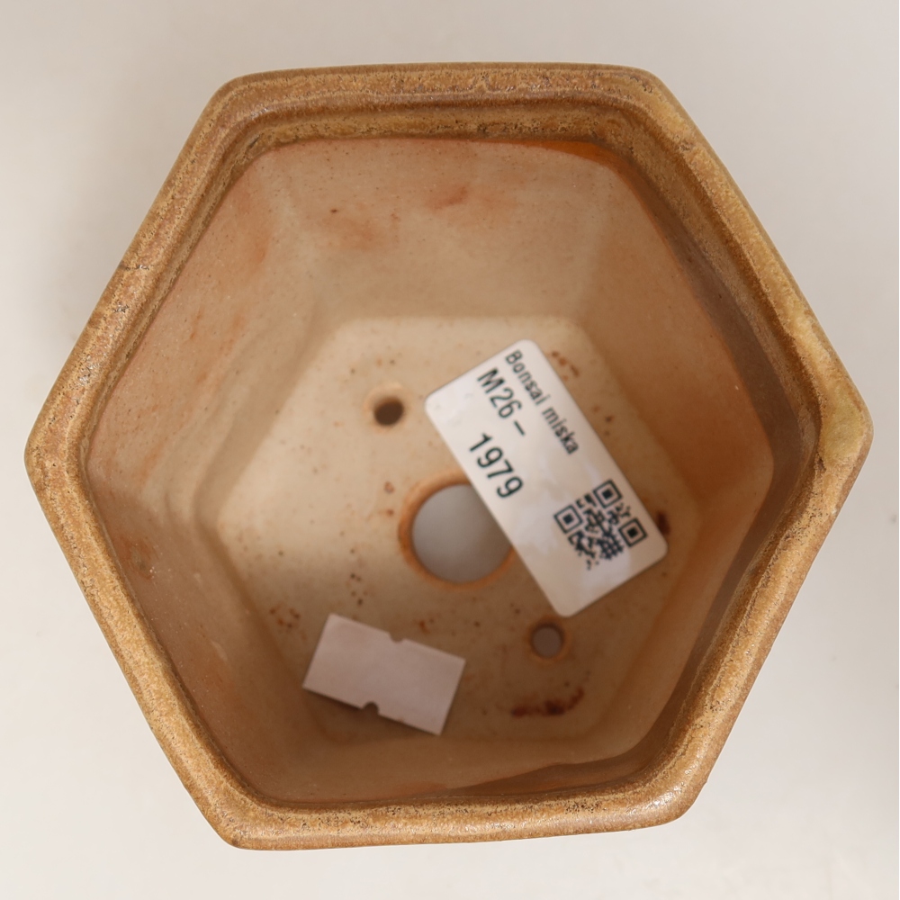 Keramická miska na bonsai 9 x 8,5 x 8 cm, farba béžová