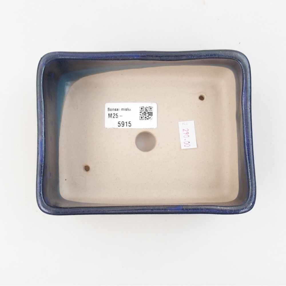 Keramická bonsai miska 14,5 x 11 x 5,5 cm, farba modra