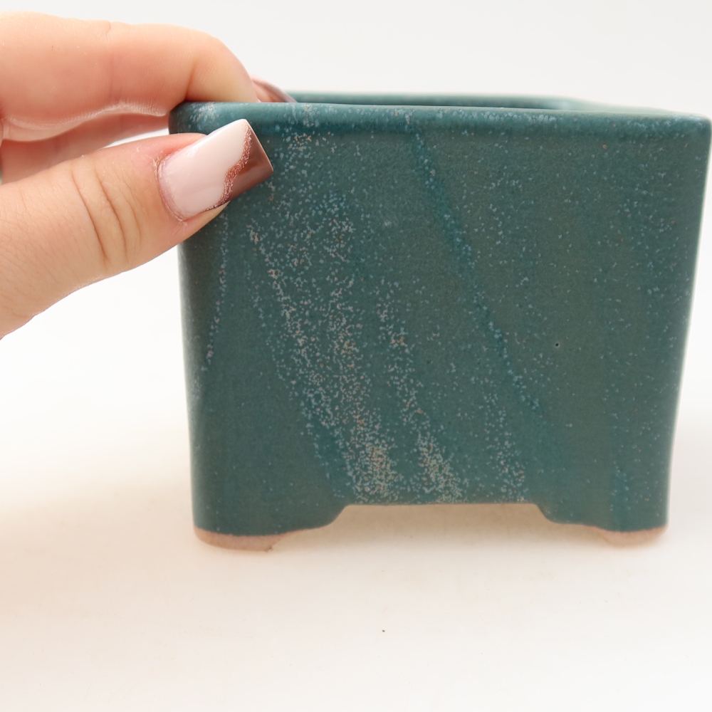 Keramická miska na bonsaje 10 x 10 x 8 cm, farba modrá