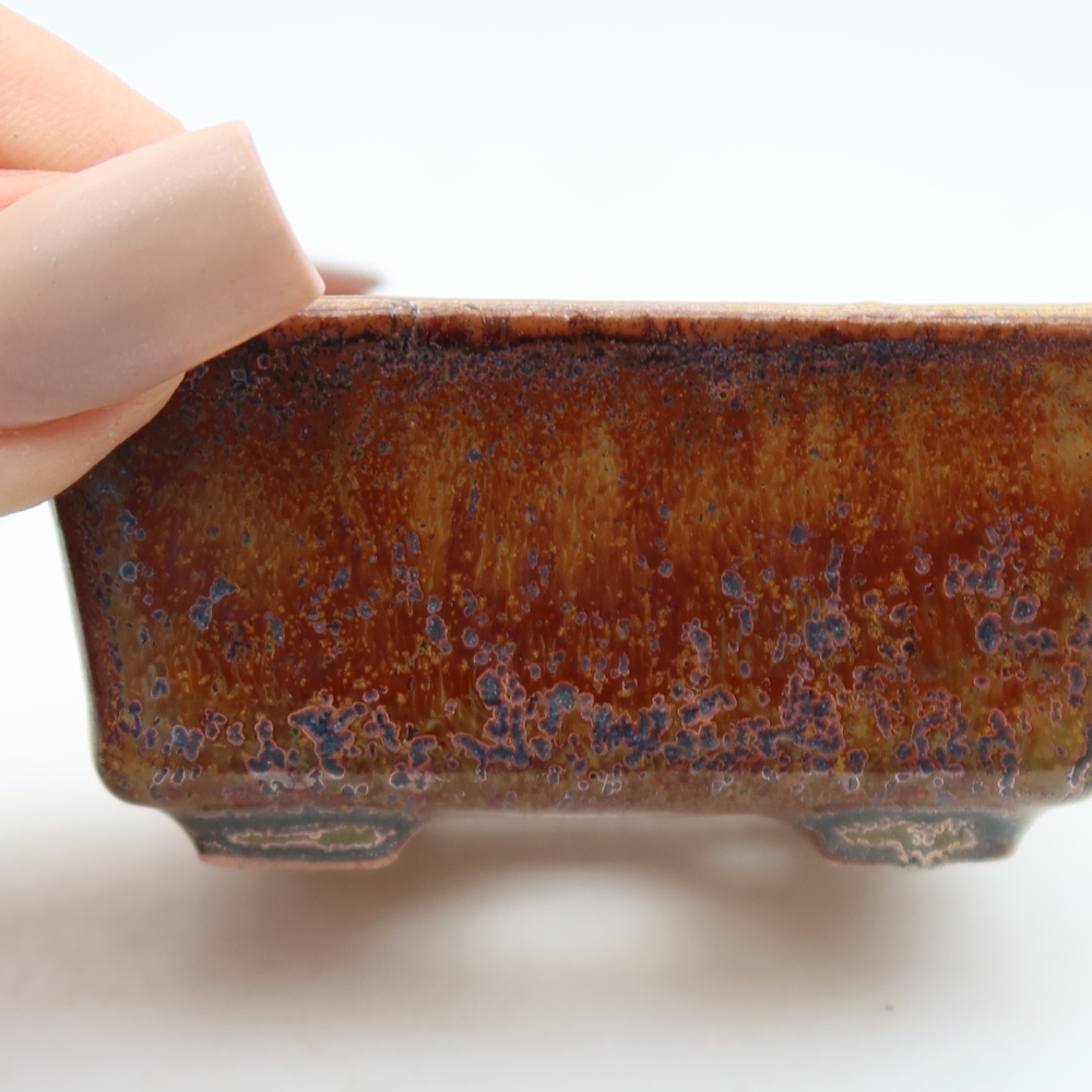 Keramická miska na bonsaje 7 x 7 x 3,5 cm, farba hnedá