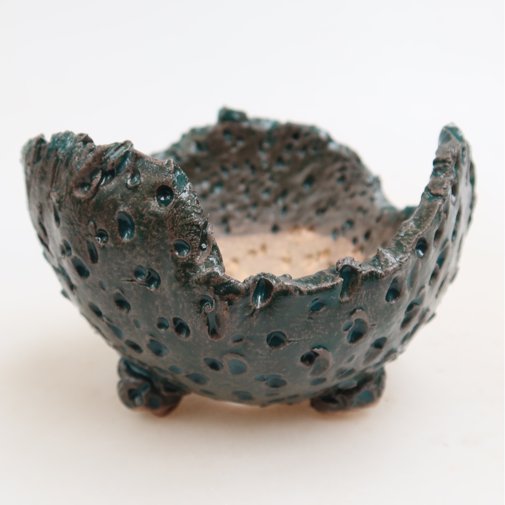 Keramická škrupina  10 x 10 x 6,5 cm, farba zelená
