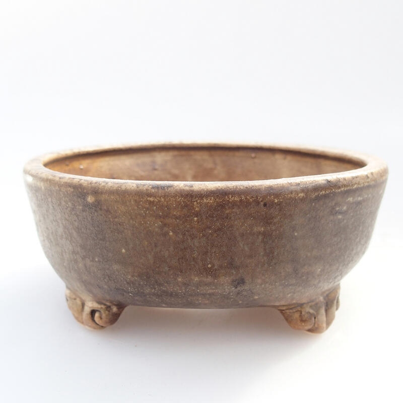 Keramická bonsai miska 10,5 x 10,5 x 4 cm, farba hnedá