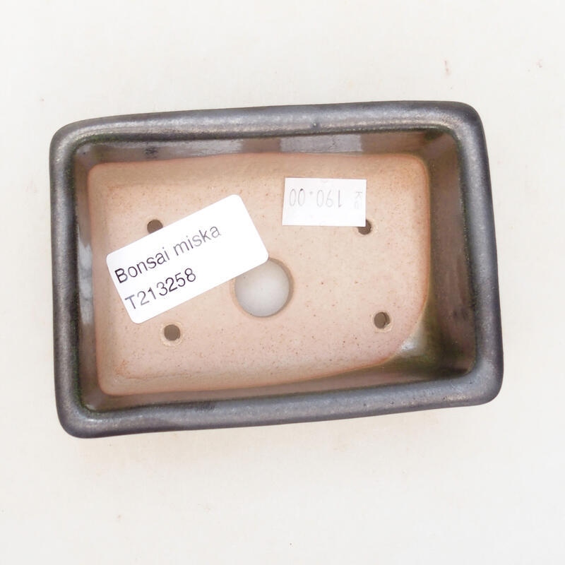 Keramická bonsai miska 10 x 7 x 4 cm, farba kovová