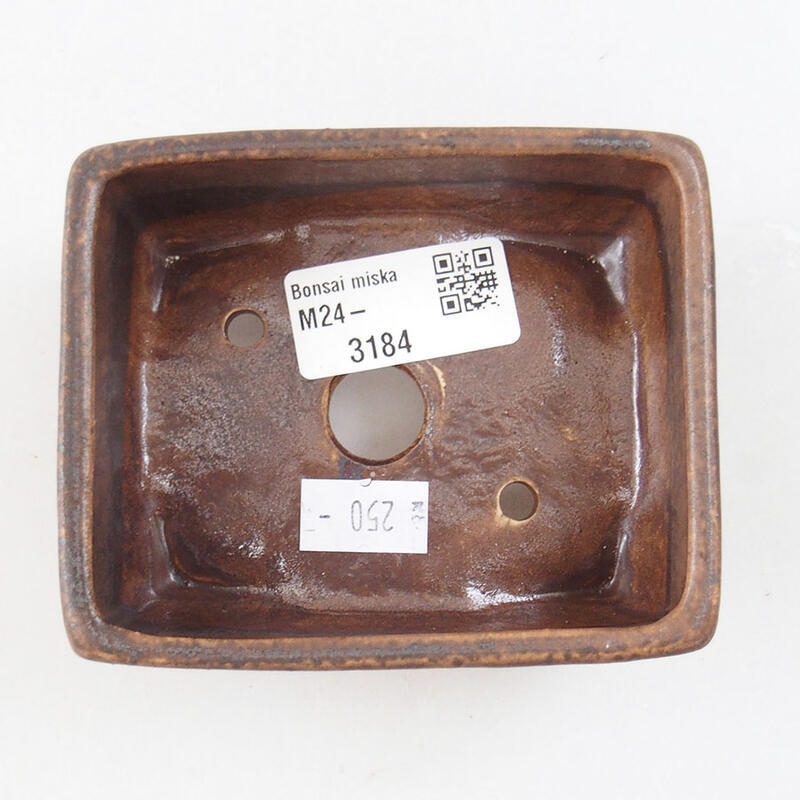 Keramická bonsai miska 10 x 8,5 x 4 cm, farba hnedá