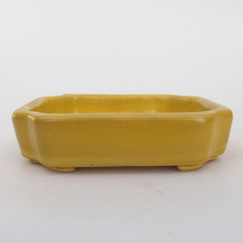 Keramická bonsai miska 10 x 8 x 2 cm, farba žltá