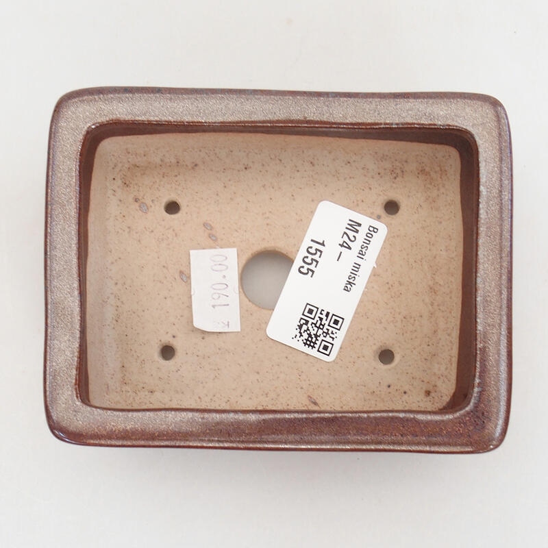 Keramická bonsai miska 11 x 8,5 x 3,5 cm, farba hnedá