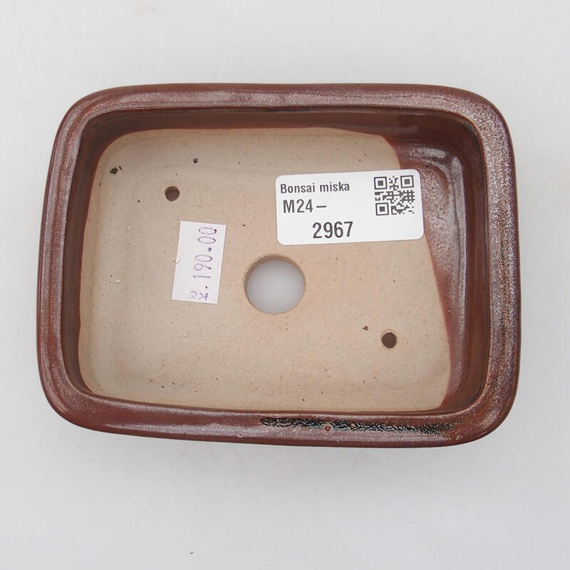 Keramická bonsai miska 11 x 8 x 3 cm, farba hnedočierna
