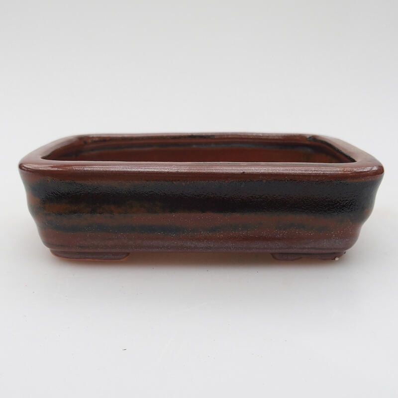 Keramická bonsai miska 11 x 8 x 3 cm, farba hnedočierna