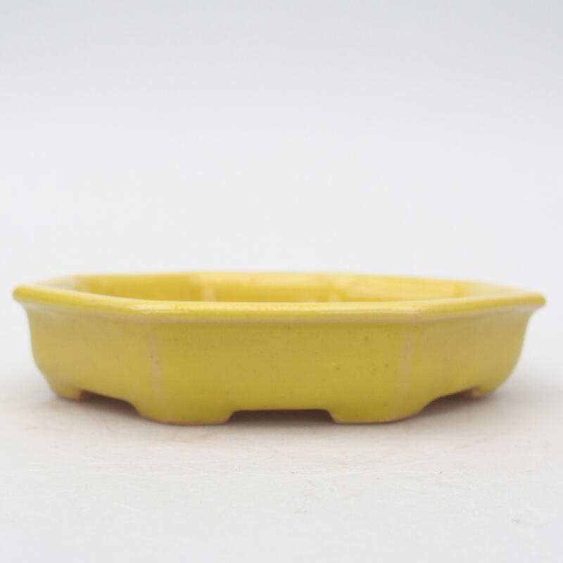 Keramická bonsai miska 12,5 x 11,5 x 2 cm, farba žltá
