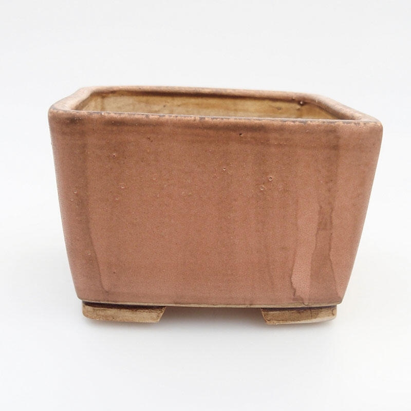 Keramická bonsai miska 12 x 12 x 8 cm, farba ružová