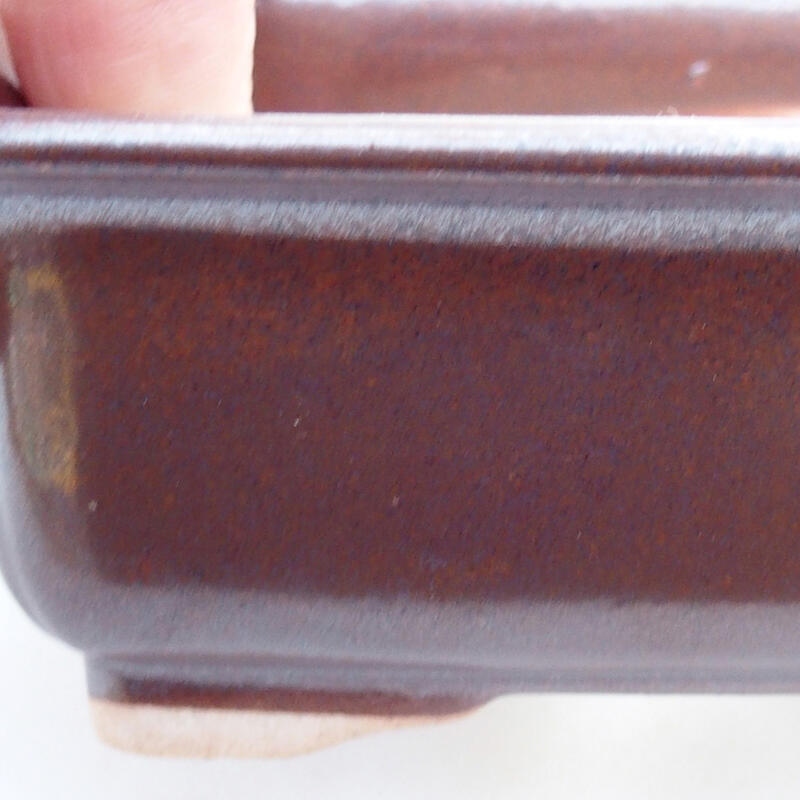 Keramická bonsai miska 12 x 9,5 x 4,5 cm, farba hnedá