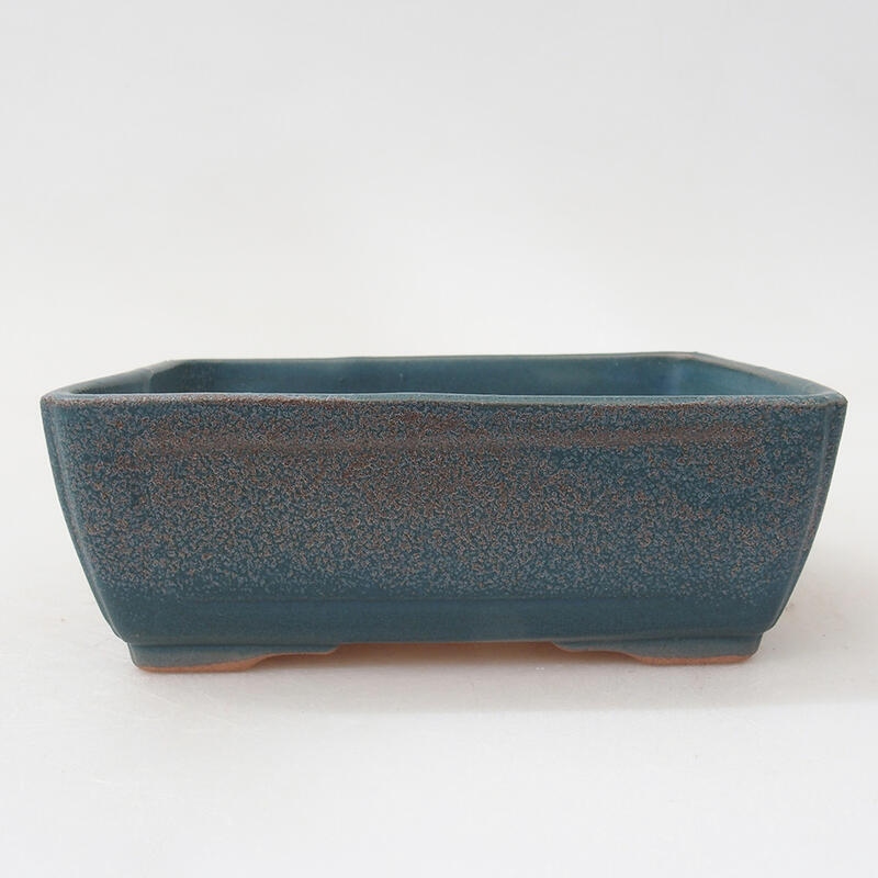 Keramická bonsai miska 13,5 x 10,5 x 5 cm, farba modrá
