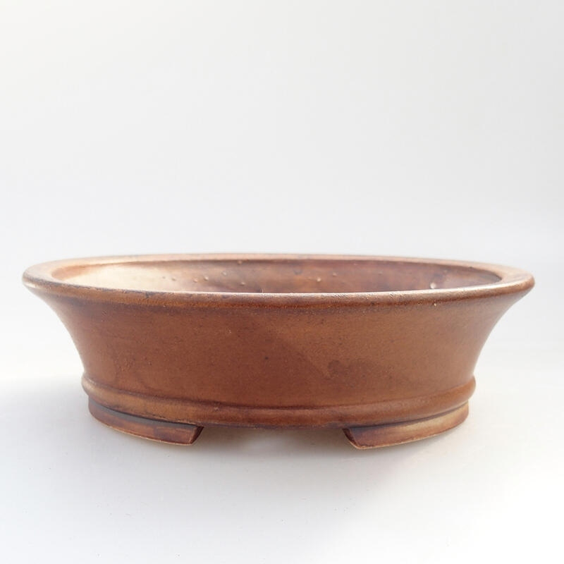 Keramická bonsai miska 13,5 x 12 x 4 cm, farba hnedá