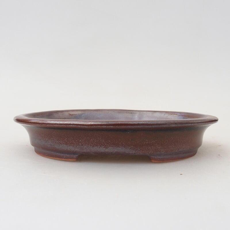 Keramická bonsai miska 13 x 10,5 x 2 cm, farba čiernohnedá