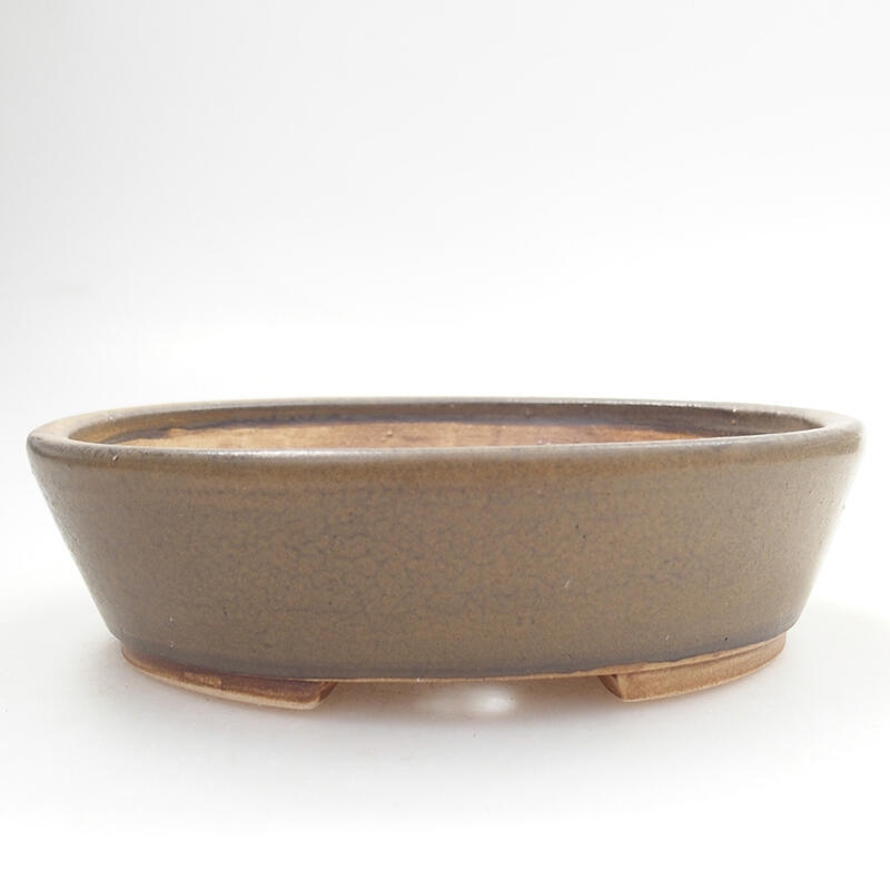 Keramická bonsai miska 13 x 11 x 3,5 cm, farba hnedá