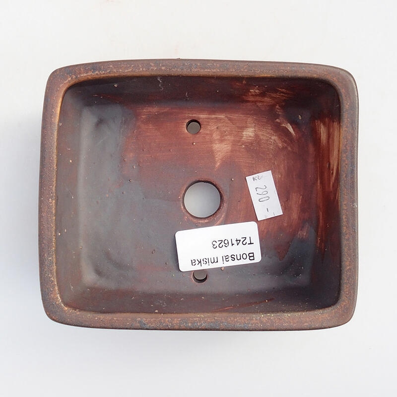 Keramická bonsai miska 13 x 11 x 5 cm, farba hnedá