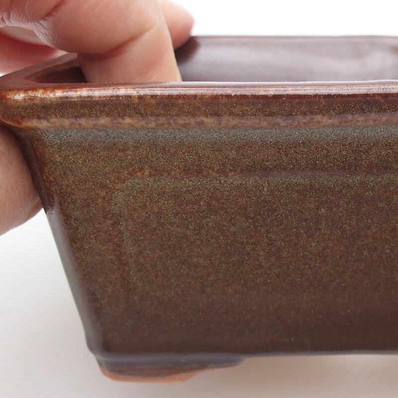 Keramická bonsai miska 13 x 9,5 x 5,5 cm, farba hnedá