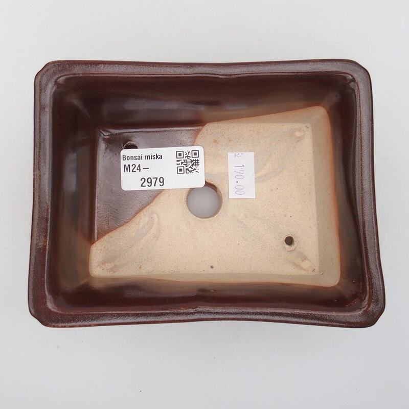 Keramická bonsai miska 13 x 9,5 x 5,5 cm, farba hnedá