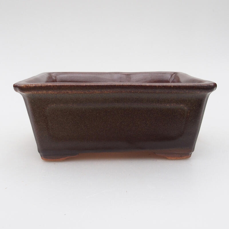 Keramická bonsai miska 13 x 9,5 x 5,5 cm, farba hnedá