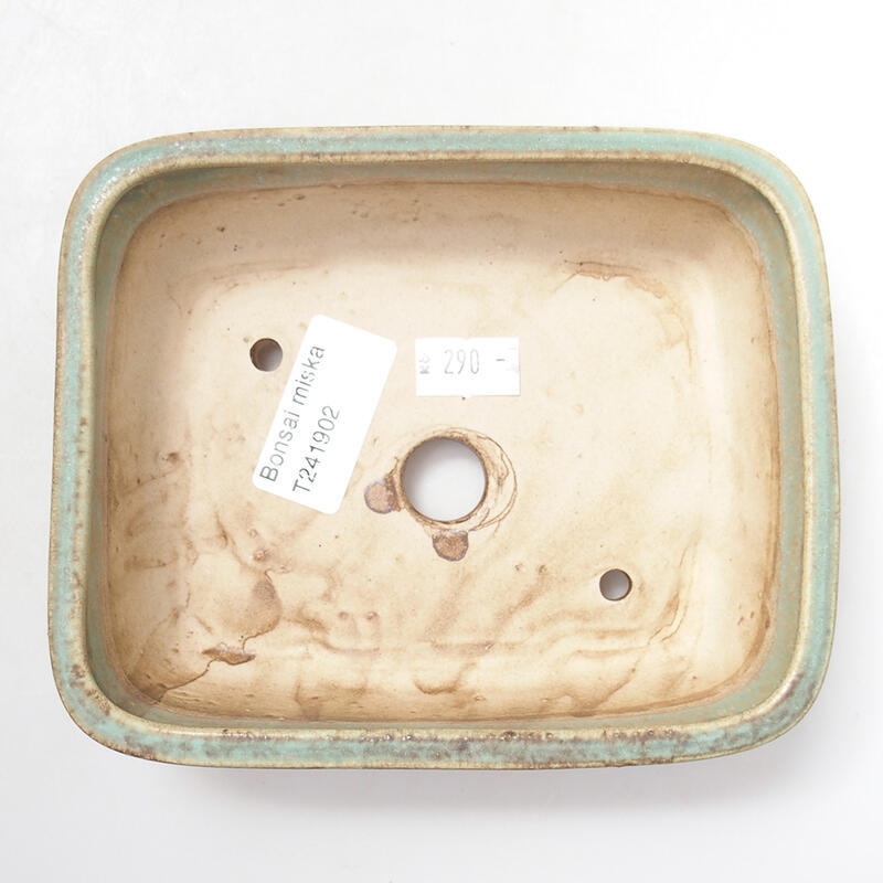 Keramická bonsai miska 14,5 x 12 x 4 cm, farba zelená