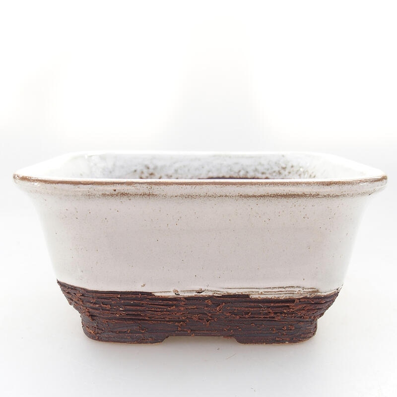 Keramická bonsai miska 14 x 12,5 x 7 cm, farba biela