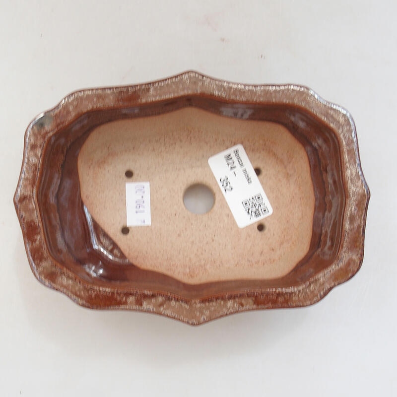 Keramická bonsai miska 15,5 x 11 x 4,5 cm, farba hnedá