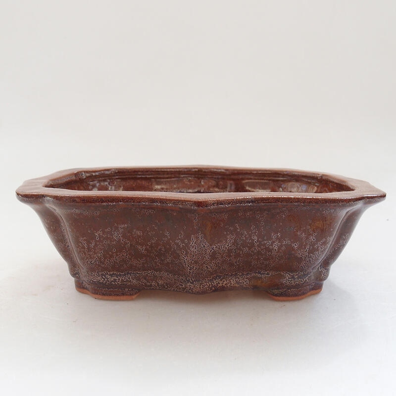 Keramická bonsai miska 15,5 x 11 x 4,5 cm, farba hnedá