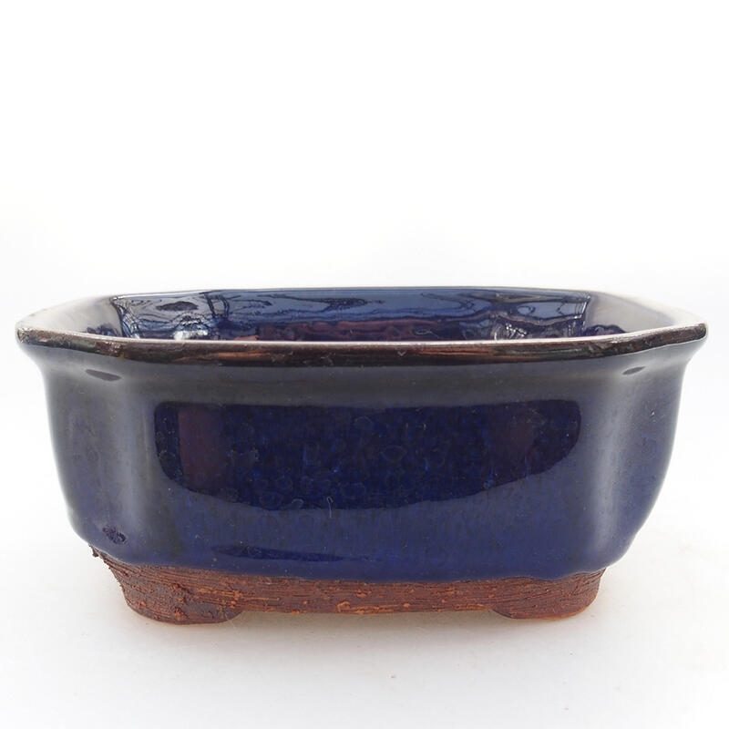 Keramická bonsai miska 15 x 12,5 x 6,5 cm, farba modrá