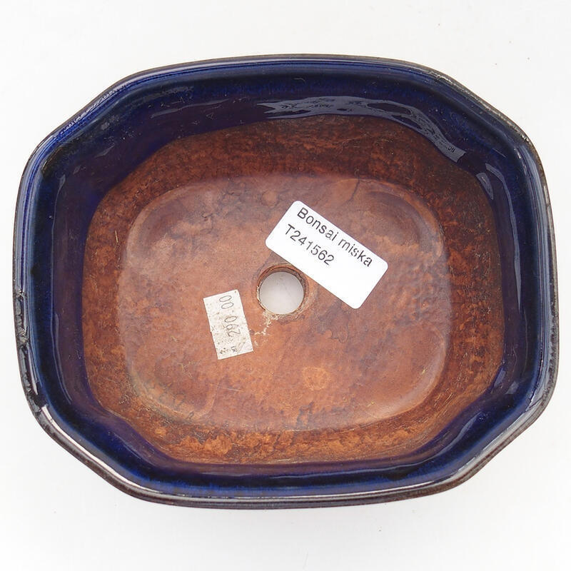 Keramická bonsai miska 15 x 12,5 x 6,5 cm, farba modrá