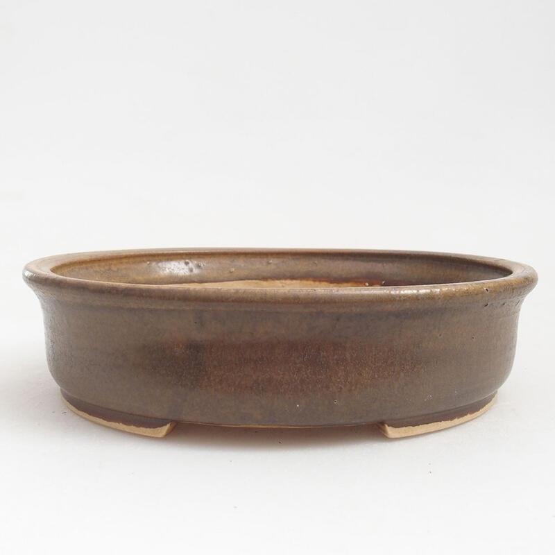 Keramická bonsai miska 17,5 x 16 x 4,5 cm, farba hnedá
