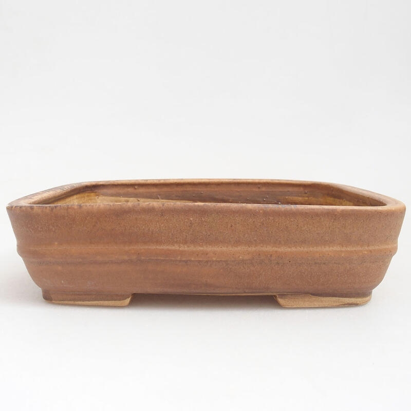 Keramická bonsai miska 18 x 15 x 4,5 cm, farba hnedá