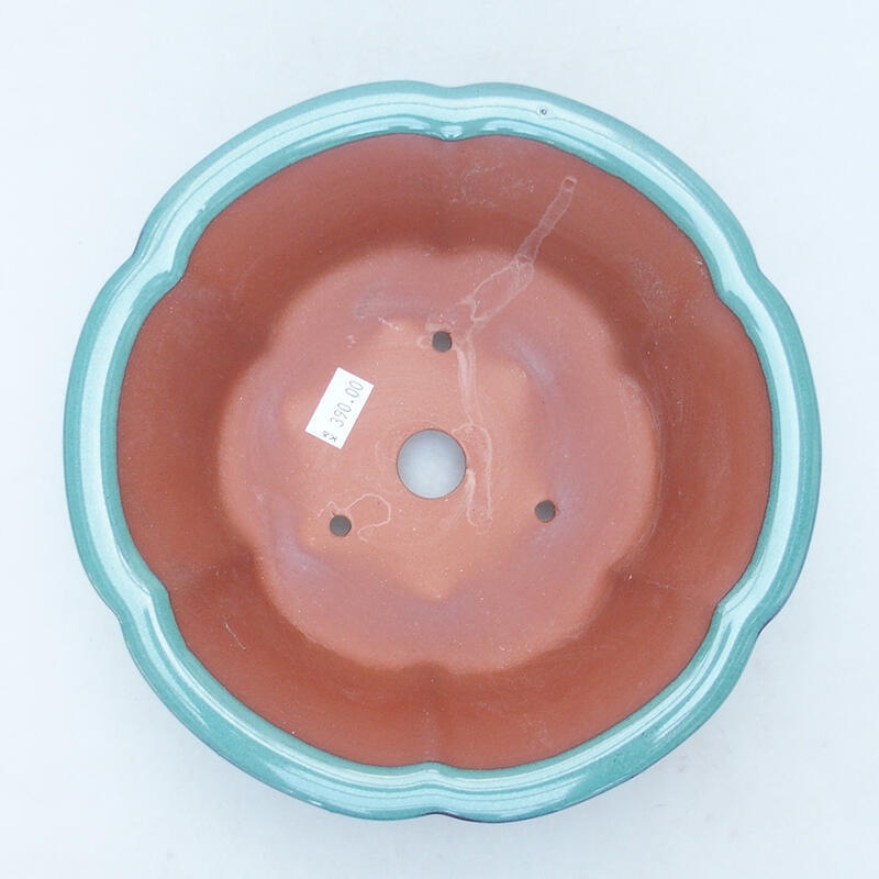 Keramická bonsai miska 20 x 20 x 6,5 cm, farba zelená